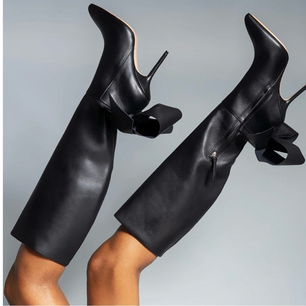 Aminah Abdul Jallil, Knee High Boots,  Black. Sz 6. New with defect - Picture 4 of 16